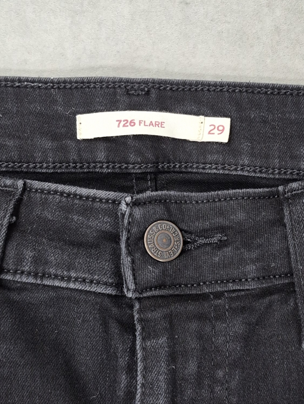 Levi's 726 flare jeans women's 29 black high rise stretch - Picture 8 of 11